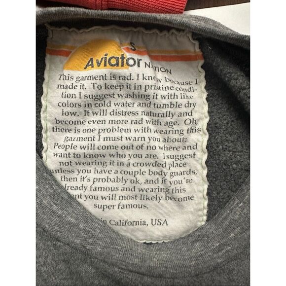 WOMEN'S RAINBOW STITCH SLEEVE CREW SWEATSHIRT GRAY Sz: S - Picture 4 of 5